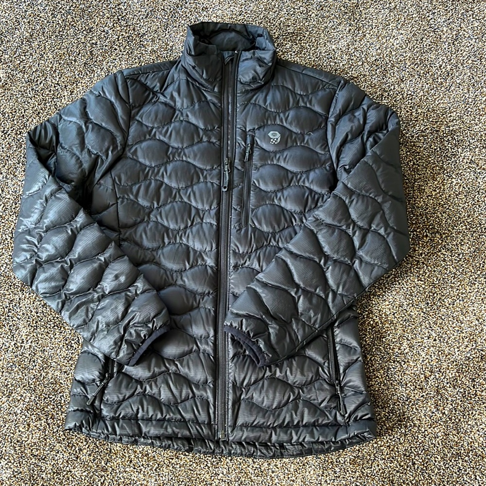 Mountain Hardwear black down jacket.